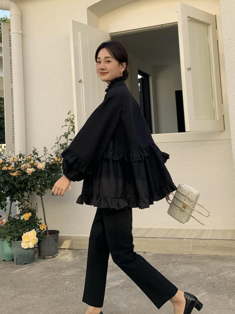 JACQUARD FRILL A LINE TOPS - BIRTHDAY BASH