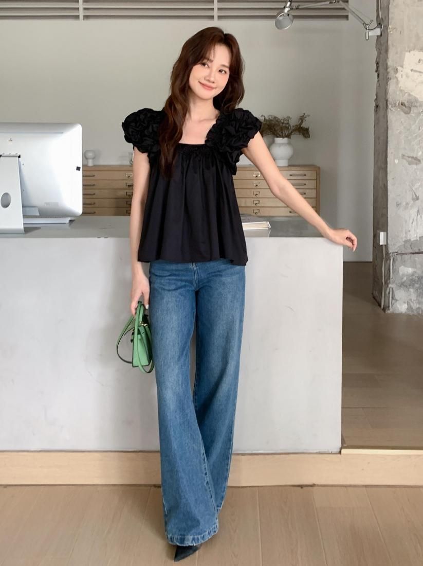 50% OFF】GATHER SHOULDER FRILL TOPS - BIRTHDAY BASH