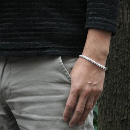 a2036 大人の輝き☆メンズチェーンブレスレット21cm - シルバー
