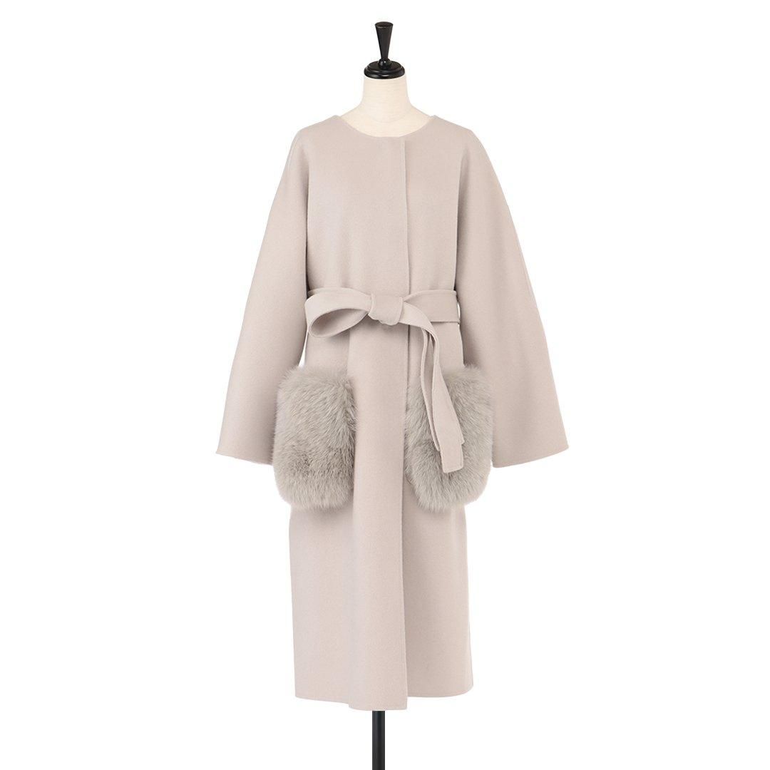 即納＋受注】ウールダブルフェイスFOXロングポケットコート