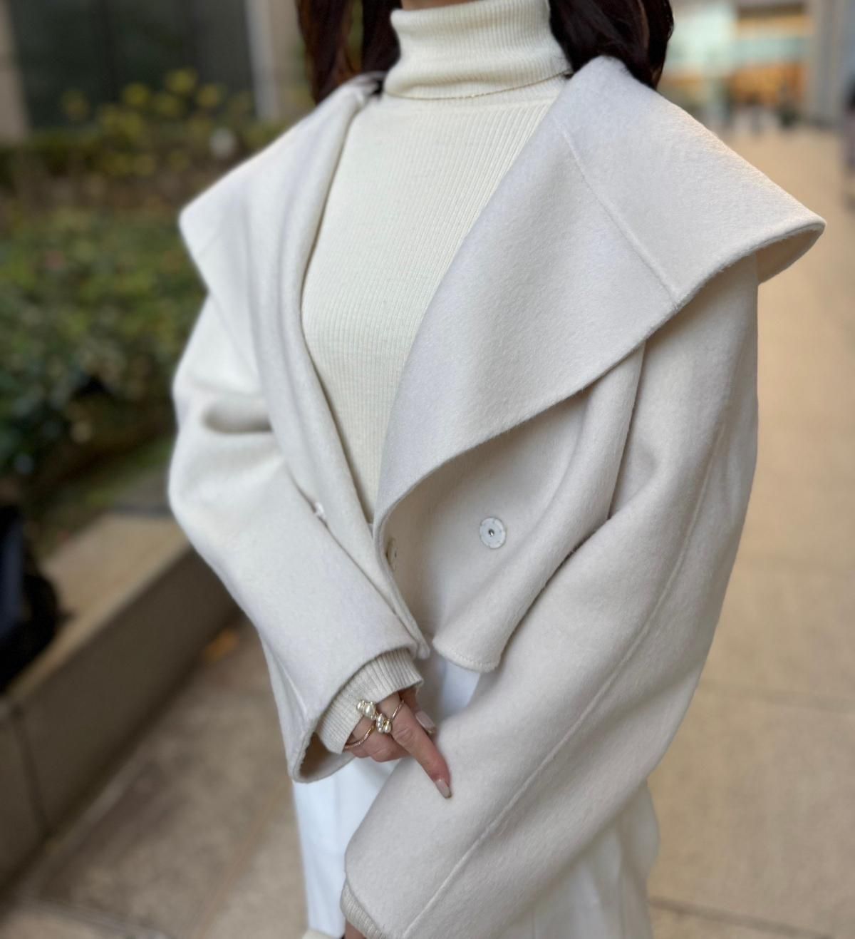 U-BIG REIMI ウールダブルフェイスショールカラーショートジャケット