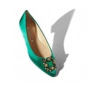 ハンギシ サテン グリーン フラット マノロブラニク