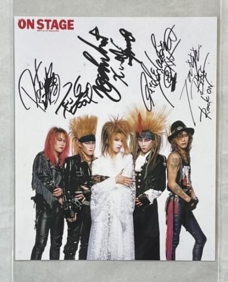 X JAPAN プリント・サイン入り・フォトカード 音楽雑誌「ON STAGE