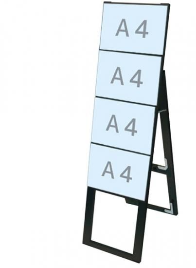ブラックカードケーススタンド看板 A4横4片面ハイ - 看板や店舗什器の
