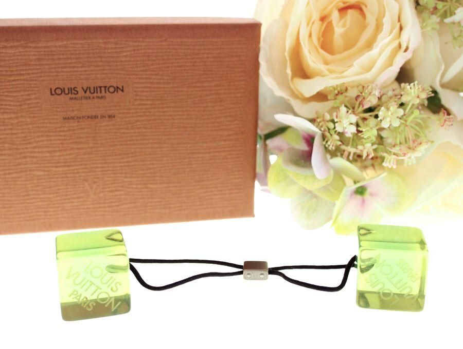 ルイヴィトン ヘアキューブ ヘアゴム ヘアアクセサリー LV キューブ 緑