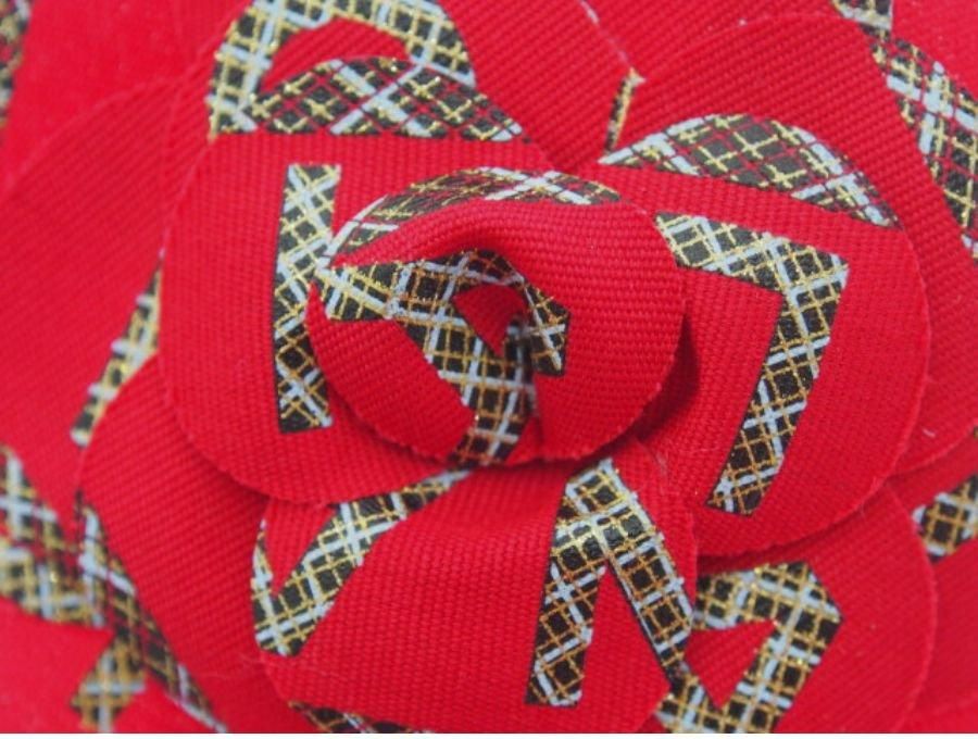 シャネル カメリアステッカー ラッピング用 包装シール チェック柄