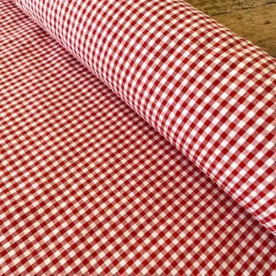 鮮やかな赤の可愛さあるギンガムチェック | 日本製浜松産生地布地