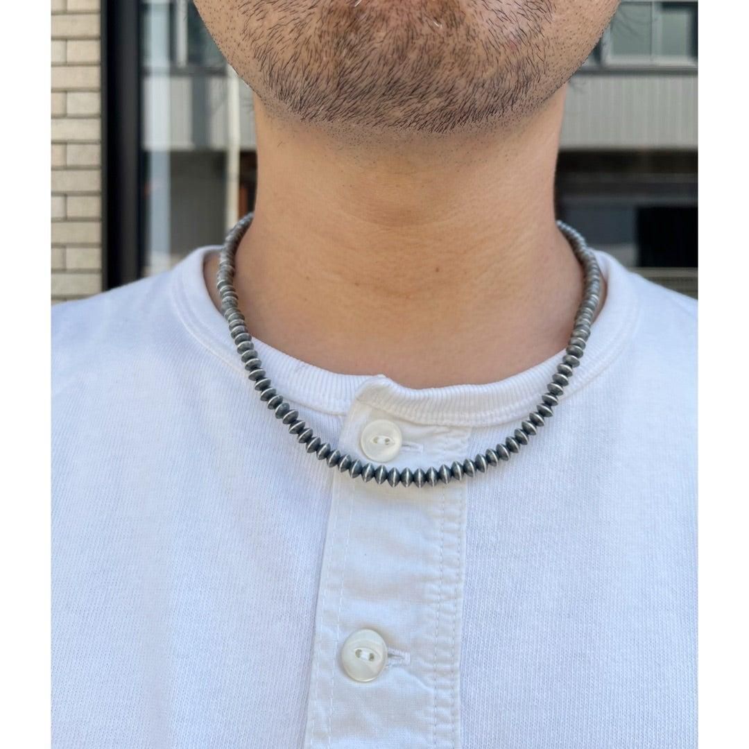 Navajo Pearl Necklace oxidized (ナバホ パール ネックレス 燻し加工