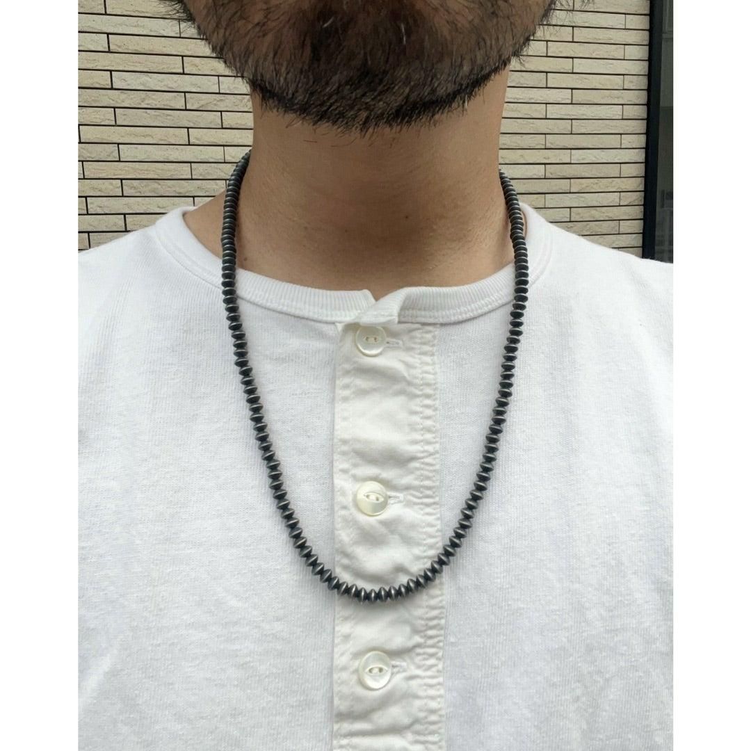 Navajo Pearl Necklace oxidized (ナバホ パール ネックレス 燻し加工