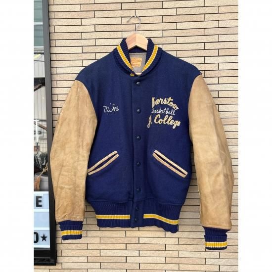 1950's Whiting Company スタジャン ネイビーブルー×ベージュ | Fresno