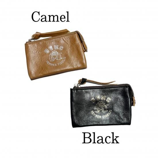 COLIMBO(コリンボ) Battery Park Coin Case Camel Black【ZZ-0700