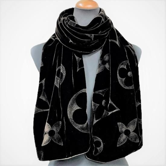 LOUIS VUITTON】 ルイヴィトン モノグラム ベロア エシャルプ ストール