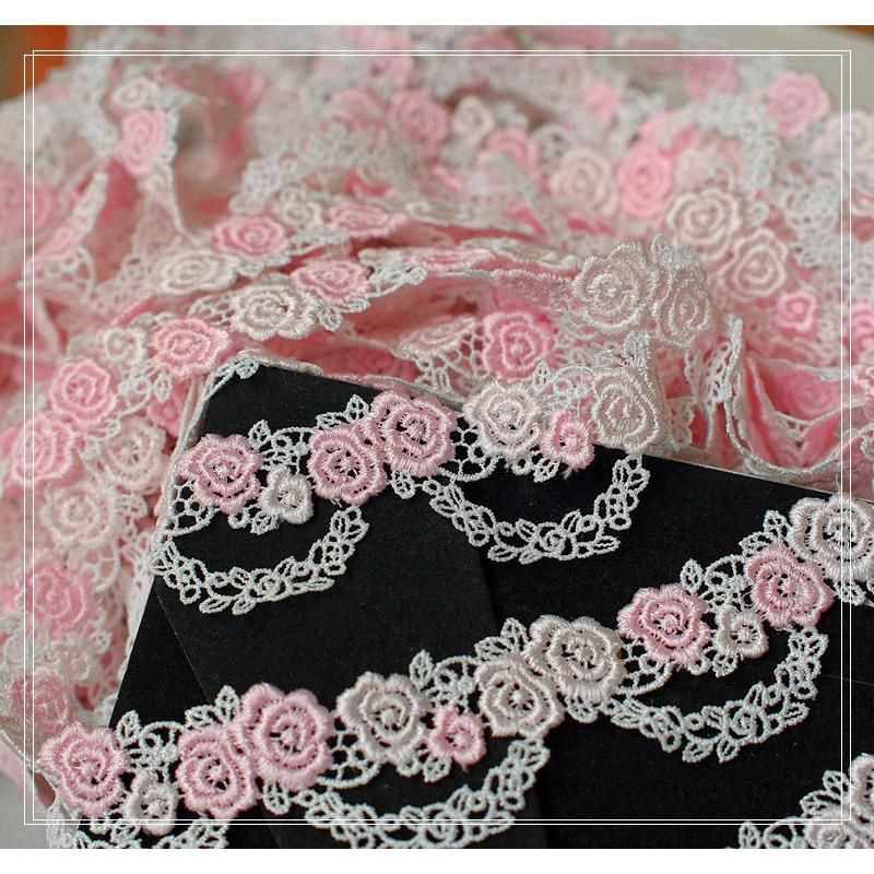 フラワーレース 刺繍入りリボン 1ヤード - NEKOLLAGE（猫山コラージュ