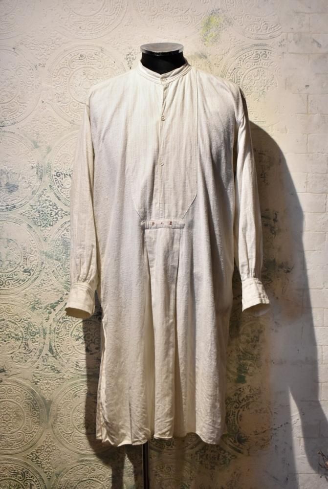 1920年代 フレンチ ストライプ グランパ シャツ [ granpa shirt