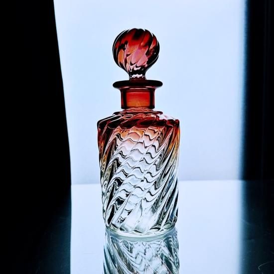 薔薇色のオールドバカラ バンブーの香水瓶 大#26【1916年】 - Baccarat