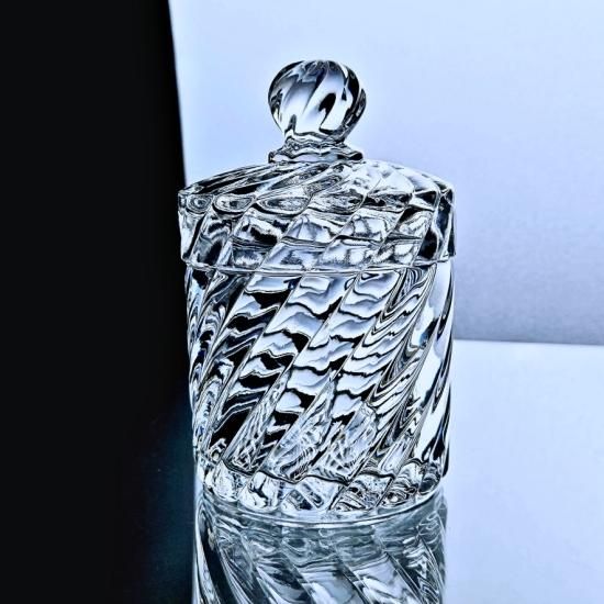 輝くオールドバカラ バンブーの蓋付きコフレ【1916年カタログ】丸型