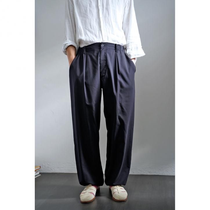 La favola/ラファーボラ EASY PANTS PIPING WOOL NAVY