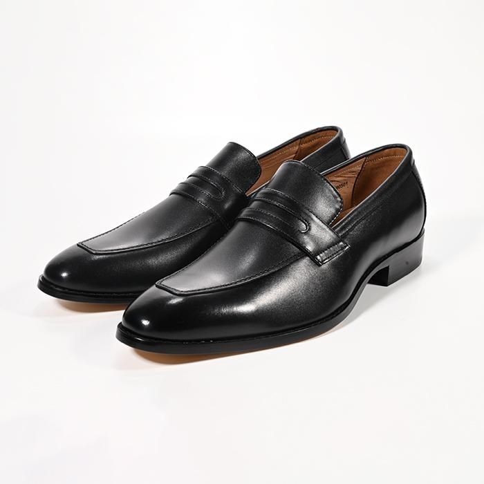 AS1652 ブラック ローファー 革底 マッケイ製法 - コージ製靴