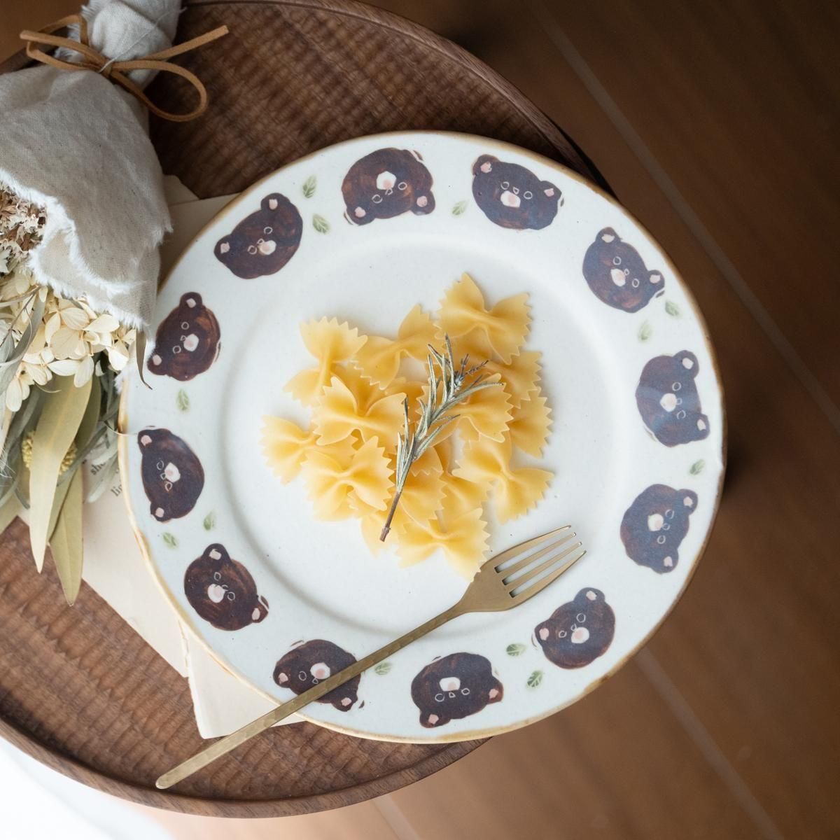 加藤美紀子 粉引リム皿／リムにクマ - alltid｜オルティッド 暮らしの