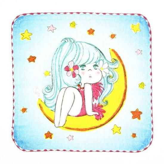 水森亜土 オンザムーン ハンドタオル ハンカチ 亜土ちゃん