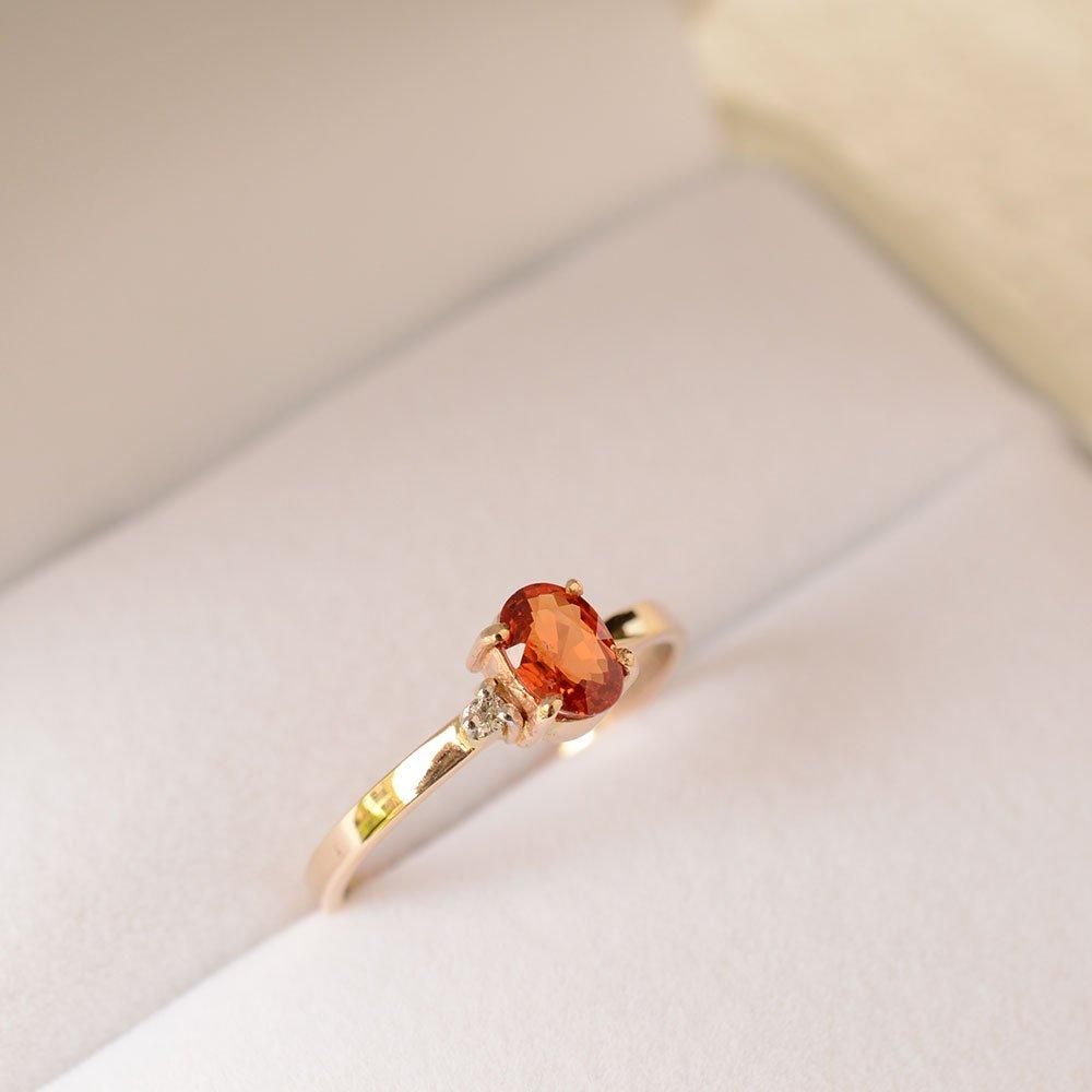 オレンジサファイアリング K10 - 宝石真珠の専門店 | 宝石フクダ