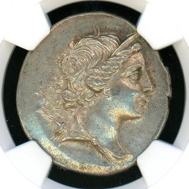 古代イオニア・マグネシア テトラドラクマ銀貨 NGC ChAU 5/5 4/5
