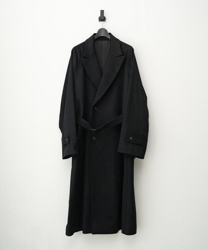 ssstein】OVERSIZED PEAK LAPEL COAT BLACK - WASTE