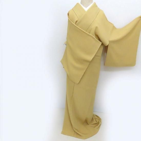 色無地 小紋 岩井流家元 岩井友見 木欄色 お茶席着物 式事 フォーマル