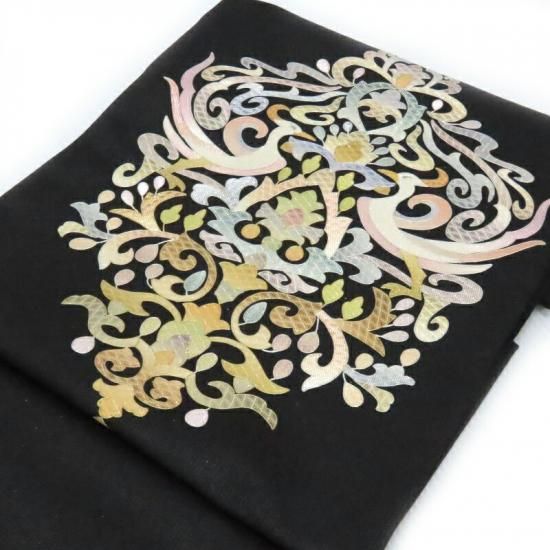 袋帯 佐賀錦刺繍 オリエンタル文様 手加工刺繍 正装 礼装 御仕立上り