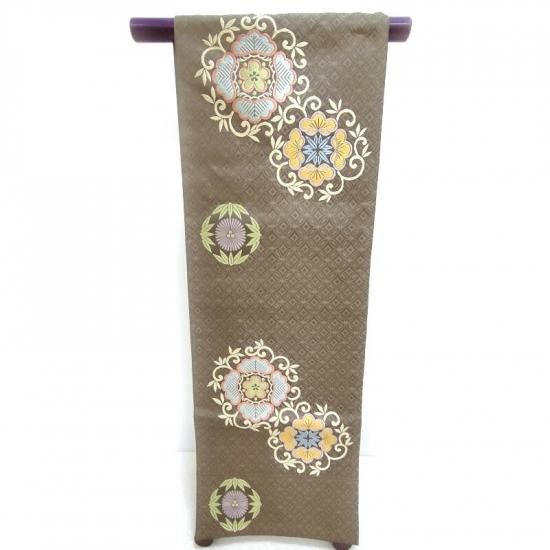 名古屋帯 川島織物 唐織 松竹梅に笹蔓紋 九寸名古屋帯 お茶席着物 順