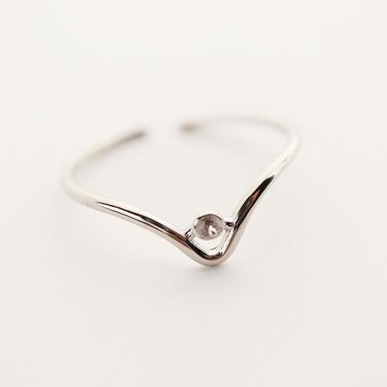 SV925 スターリングシルバー | V字オープンリング - アクセサリー