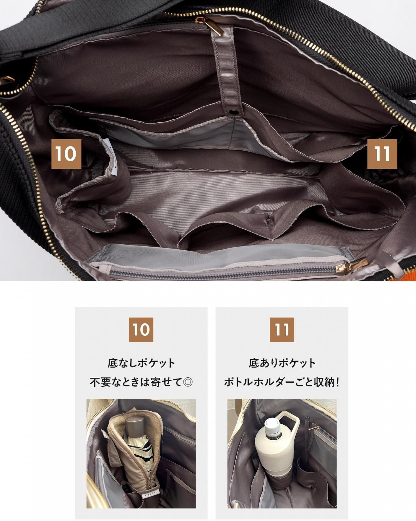 池田真子×EDITA. 洗濯機対応バッグ | 14ポケットショルダー - EDITA．