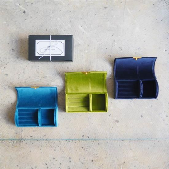 持ち運びできるトラベルジュエリーケース／ターコイズ*オリーブ*ダーク