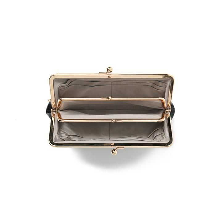 MU81MS-511SCH【日本製】エナメル加工牛革クロコ型押しがま口長財布