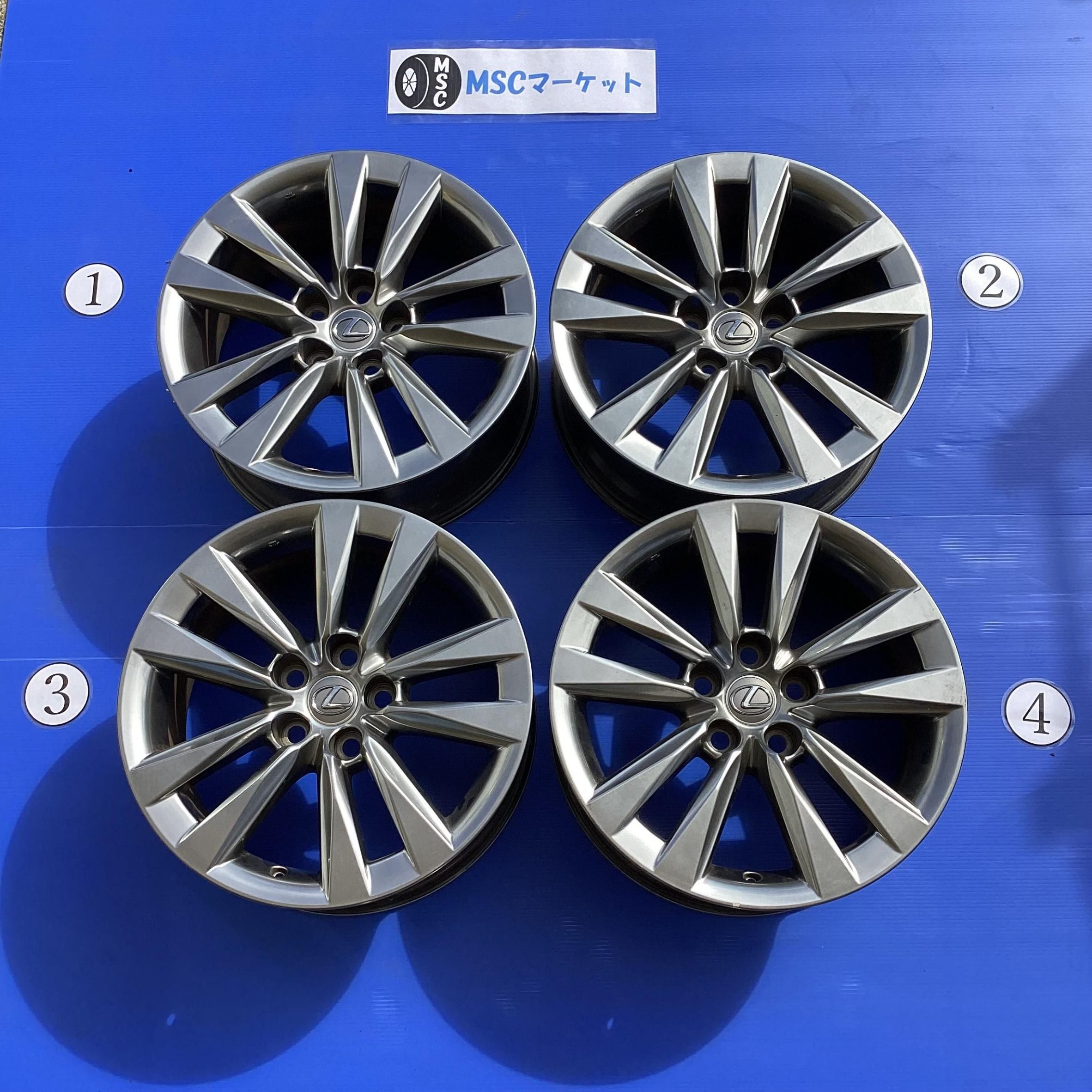 中古】 レクサスLS460 純正 アルミホイール 18インチ 7.5J +32 PCD 120