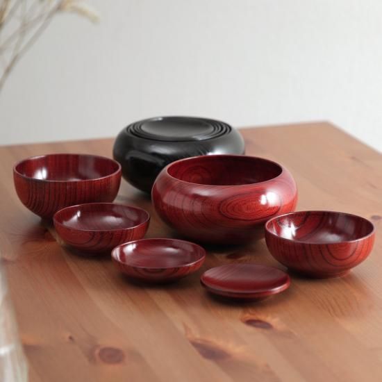 山中塗 応量器 入れ子椀 重ね椀 セット 摺うるし 漆器 京都匙亀