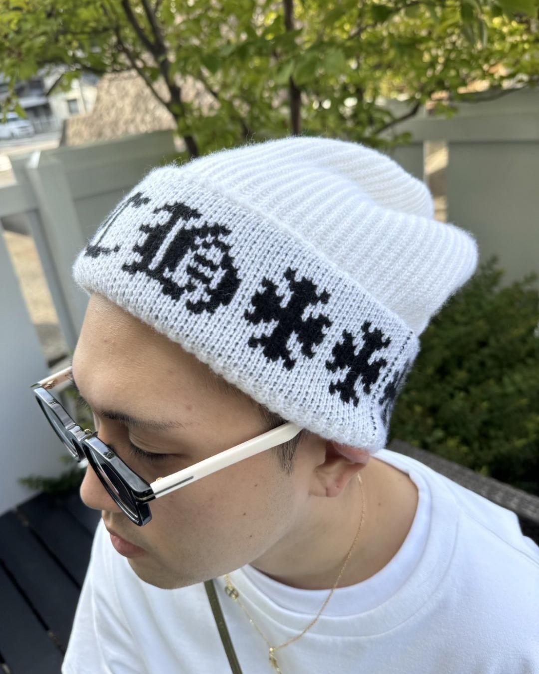 CHROME HEARTS｜HAT BEANIE BIG DADDY｜WHITE CASHMERE｜2024 ク