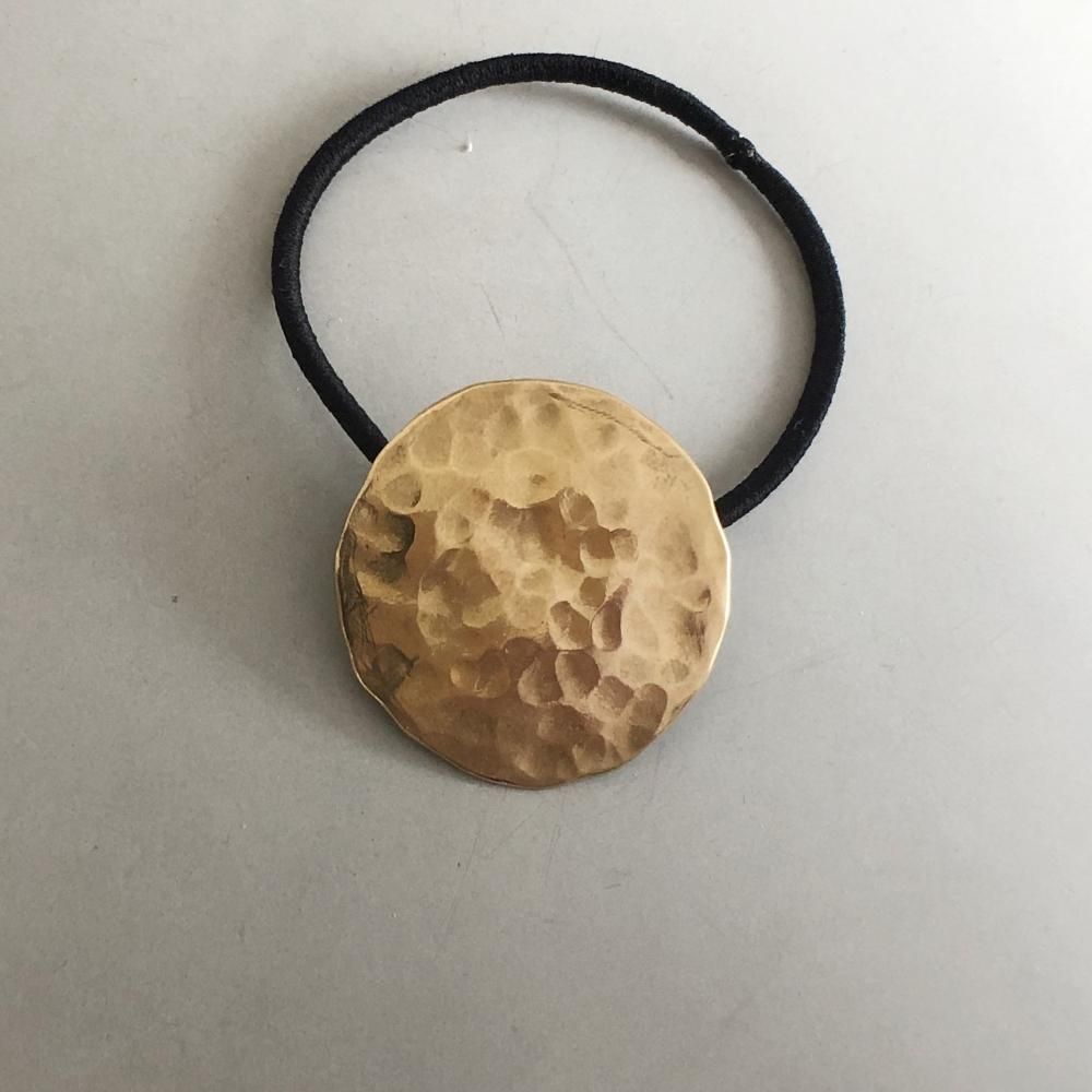 brass hair accesary moon / 真鍮ヘアゴム 月 - FUURA handmade studio