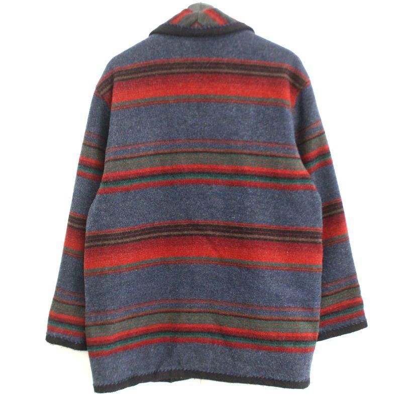 80s vintage WOOLRICH マルチボーダー柄 レインボー ショールカラー