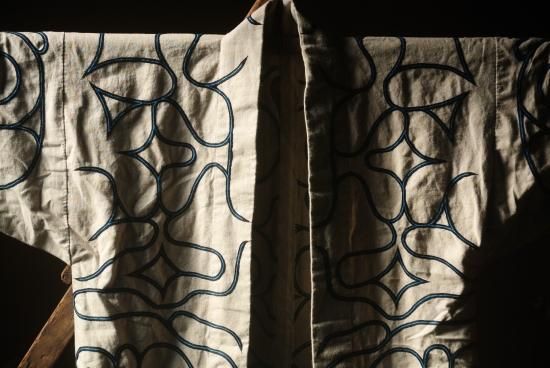 アイヌ民族衣装 チヂリ 木綿衣 半纏 着物