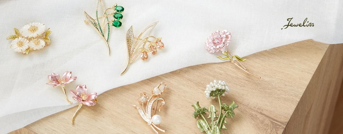 春にピッタリな花のブローチや新緑のブローチ- ブローチ専門店