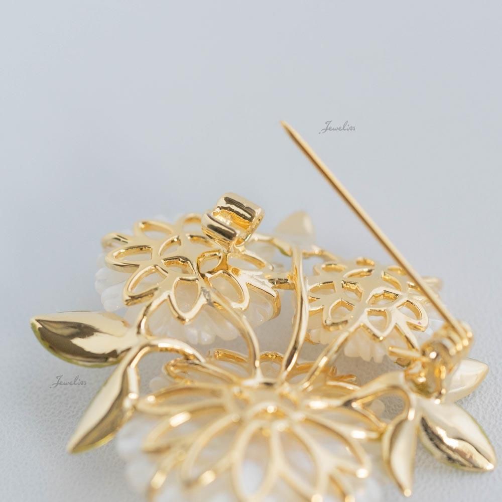 Jeweliss ブローチ デージーフラワー ラージャ Raya シェル 花