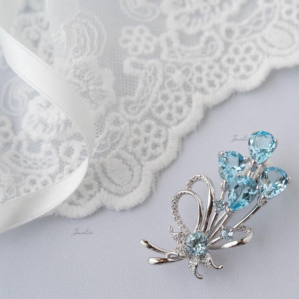 Jeweliss ブローチ ブルートパーズ ブーケ パナチェーア シルバー925