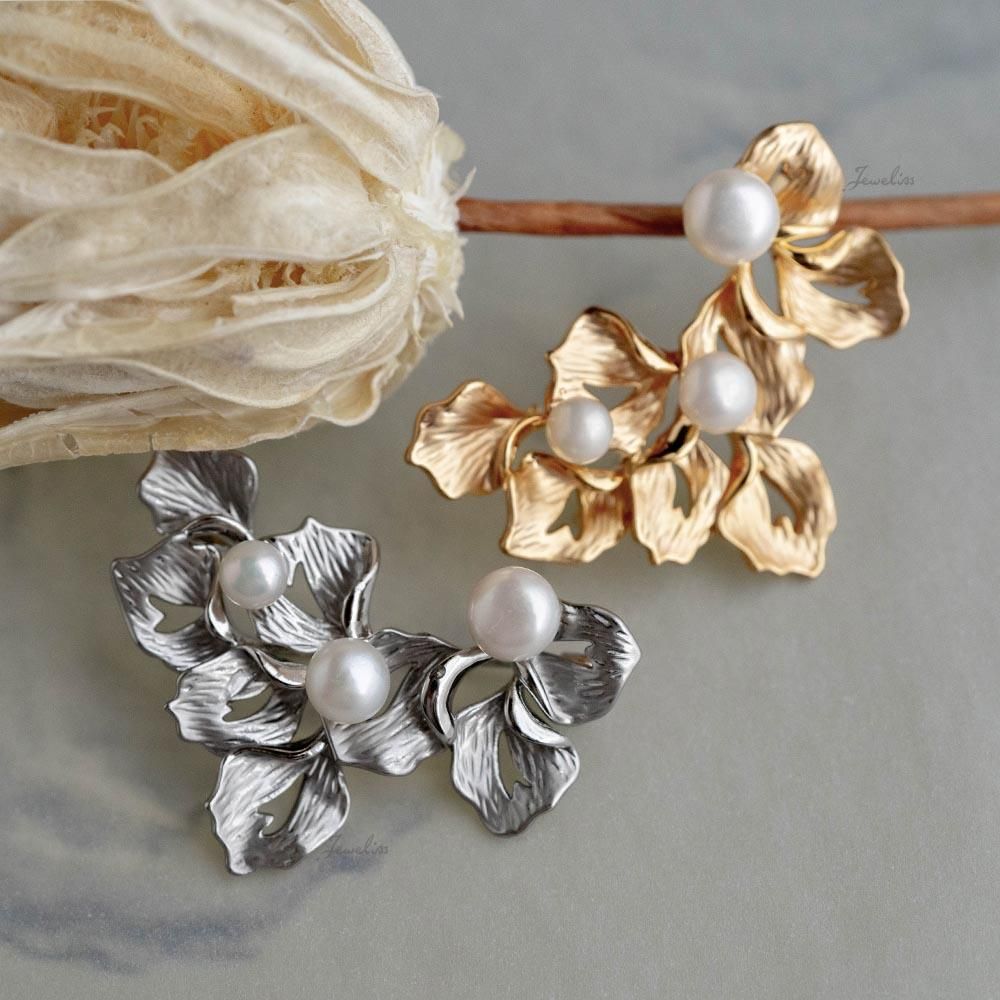 Jeweliss ブローチ パルム Palme 淡水パール シルバー ゴールド