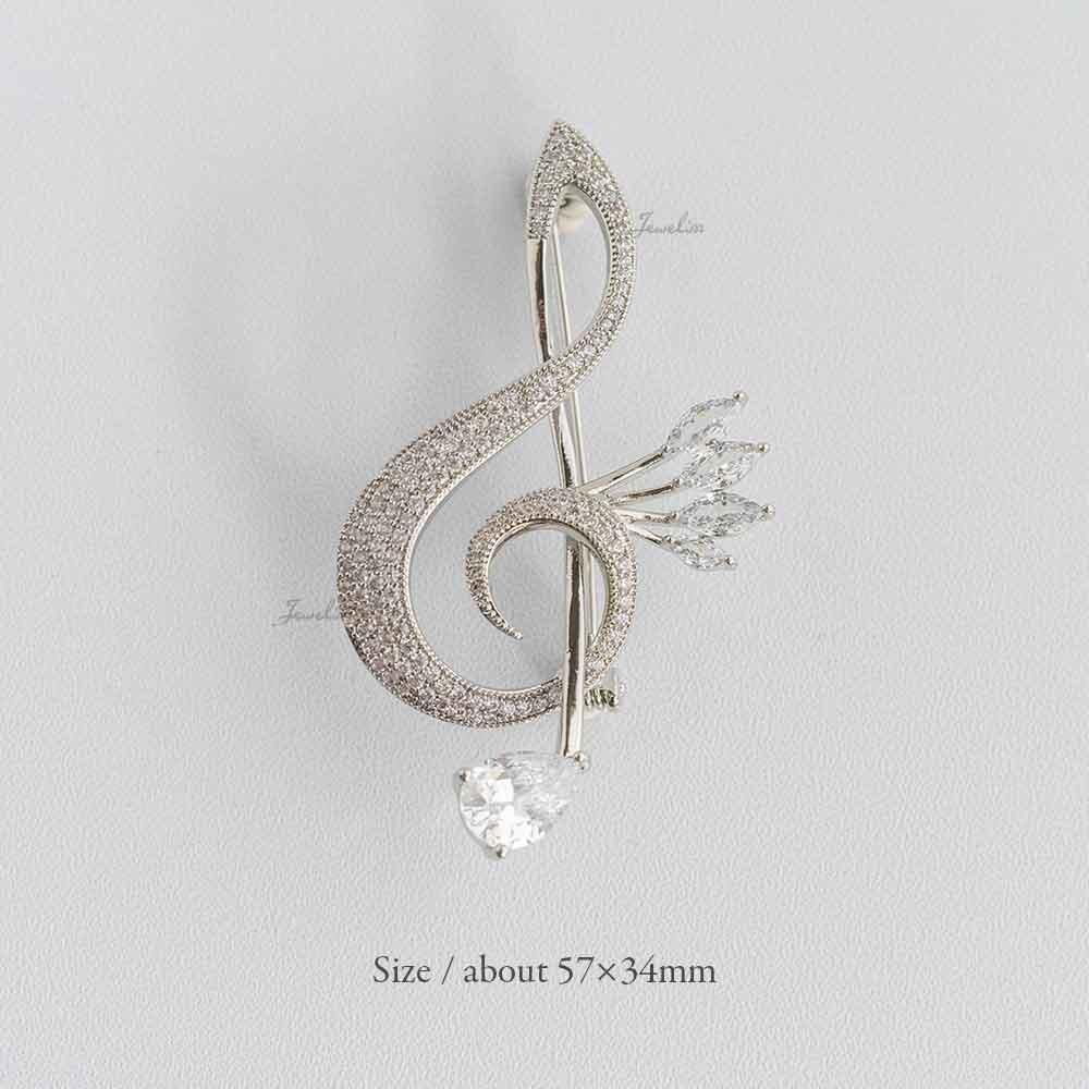 Jeweliss ブローチ リート Lied シルバー 音符 音楽 ト音記号
