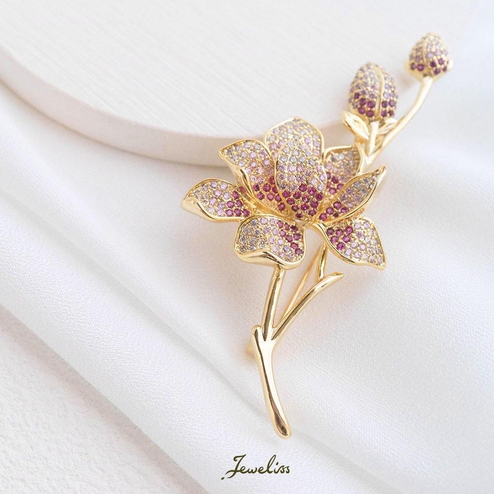 Jeweliss ブローチ モルガーヌ Morgane モクレン 花 フラワー