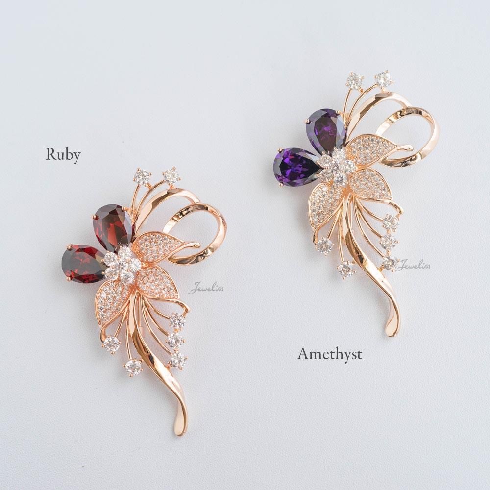 Jeweliss フラワー ブローチ ブルーメル Blumel クリスタル コサージュ