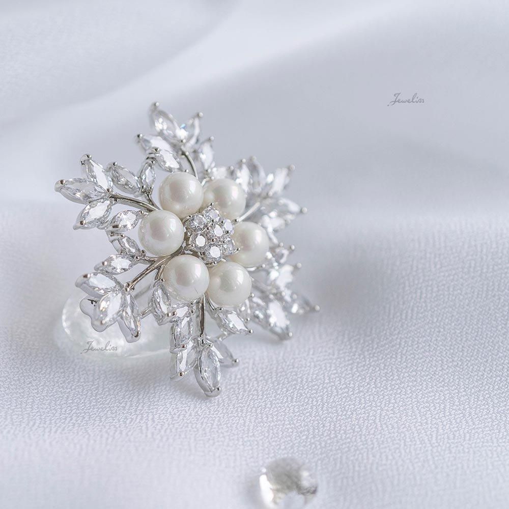 Jeweliss リサシオン クリスタルフラワー パール 雪の結晶 シルバー