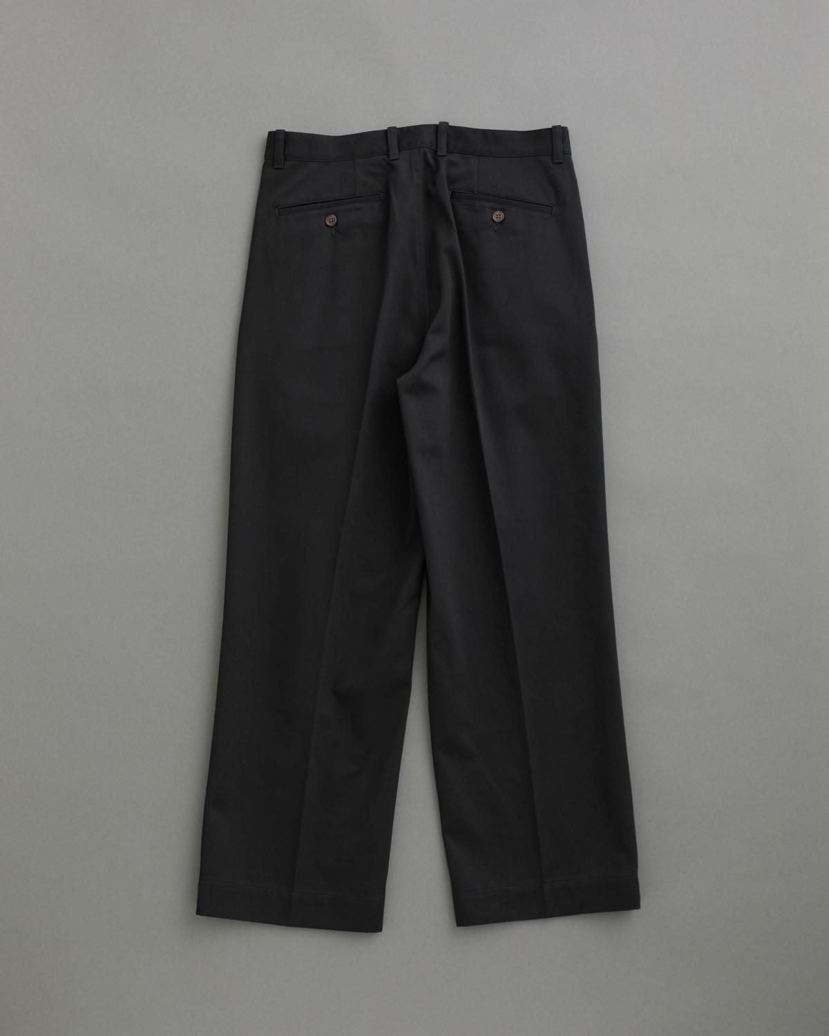 Combed Cotton Chino Trousers (BLACK) - Schuray
