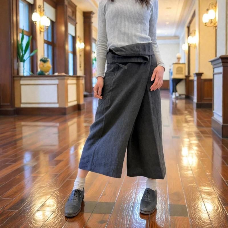 タイパンツ | リネンヘンプ | 備長炭染め - 天然素材のナチュラル服